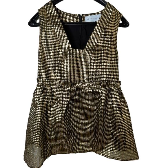 TUCKERNUCK Women's Gold Shimmery Tank Blouse Top Size Small - Picture 1 of 4
